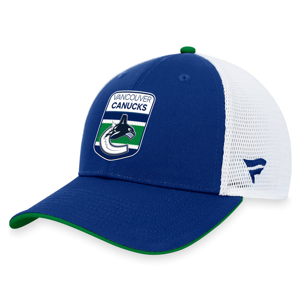 Shop Fanatics Men's NHL Vancouver Canucks 2023 Adjustable Draft Cap Hat Edmonton Canada Store