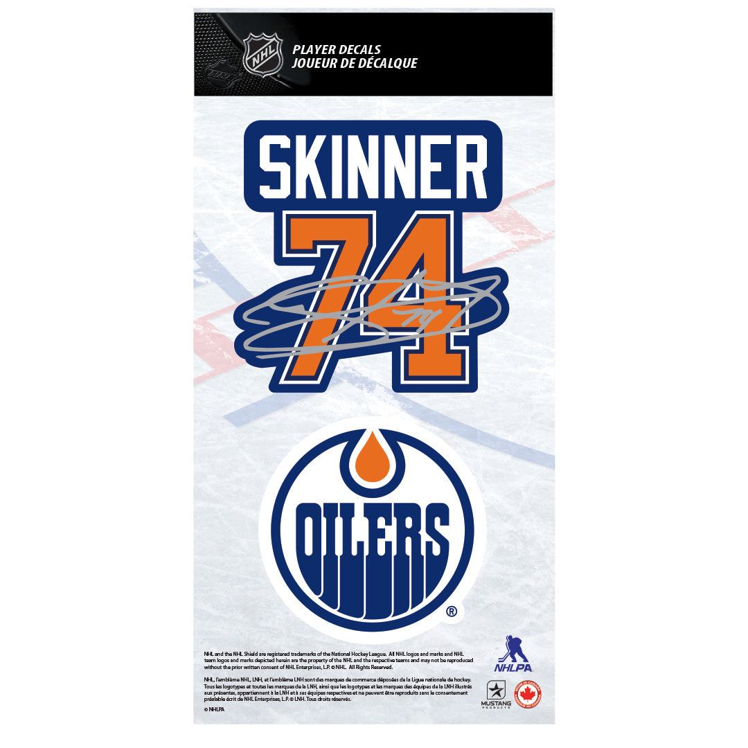 Shop Mustang NHL Edmonton Oilers Stuart Skinner Decal Set Primary Edmonton Canada Store