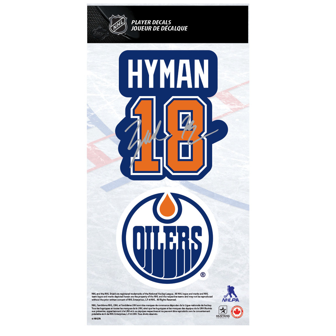 Shop Mustang NHL Edmonton Oilers Zach Hyman Decal Set Primary Edmonton Canada Store