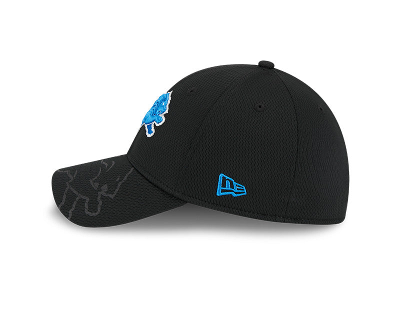 detroit lions black fitted hat