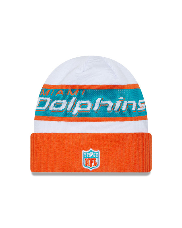 Miami Dolphins New Era 2022 Sideline Cuffed Knit Hat - Black/White –  CanesWear at Miami FanWear