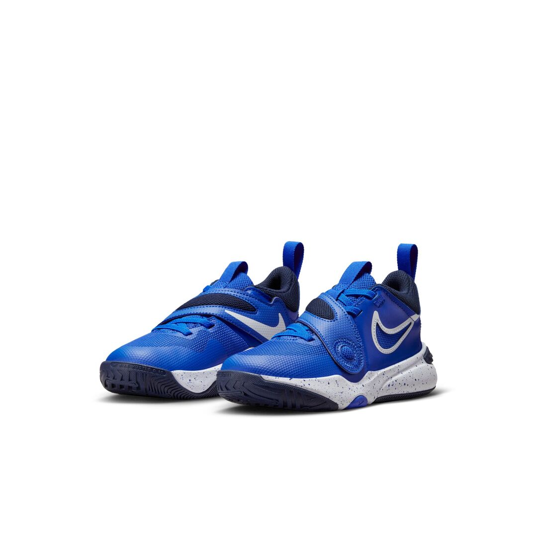 Shop Nike Junior PS Team Hustle D 11 DV8994-400 Basketball Shoe Blue/White Edmonton Canada Store