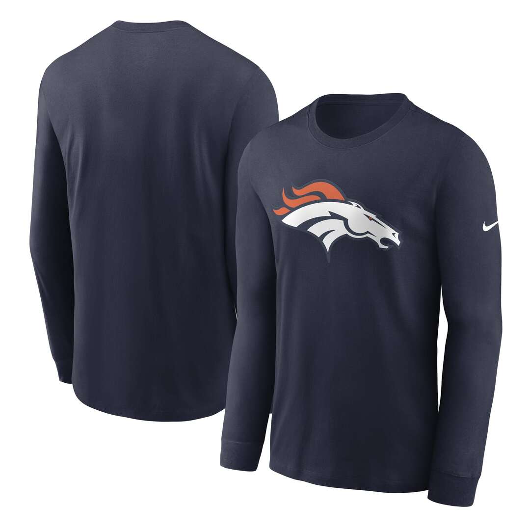 Shop Nike Men's NFL Denver Broncos Essential Longsleeve Shirt Navy Edmonton Canada Store