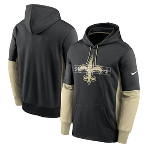 Shop Nike Men's NFL New Orleans Saints Therma Color Block Hood Black/Black Edmonton Canada Store