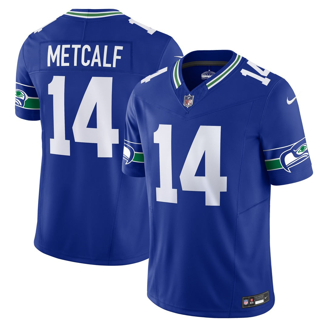 Nike Men s NFL Seattle Seahawks DK Metcalf Throwback Limited Jersey Royal Blue X Large