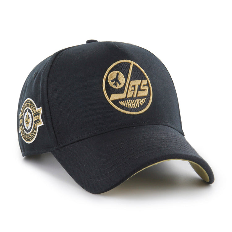 Shop '47 Brand Men's NHL Winnipeg Jets MVP DT Black/Gold Cap Edmonton Canada