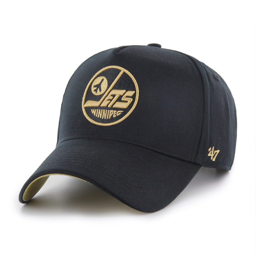 Shop '47 Brand Men's NHL Winnipeg Jets MVP DT Black/Gold Cap Edmonton Canada