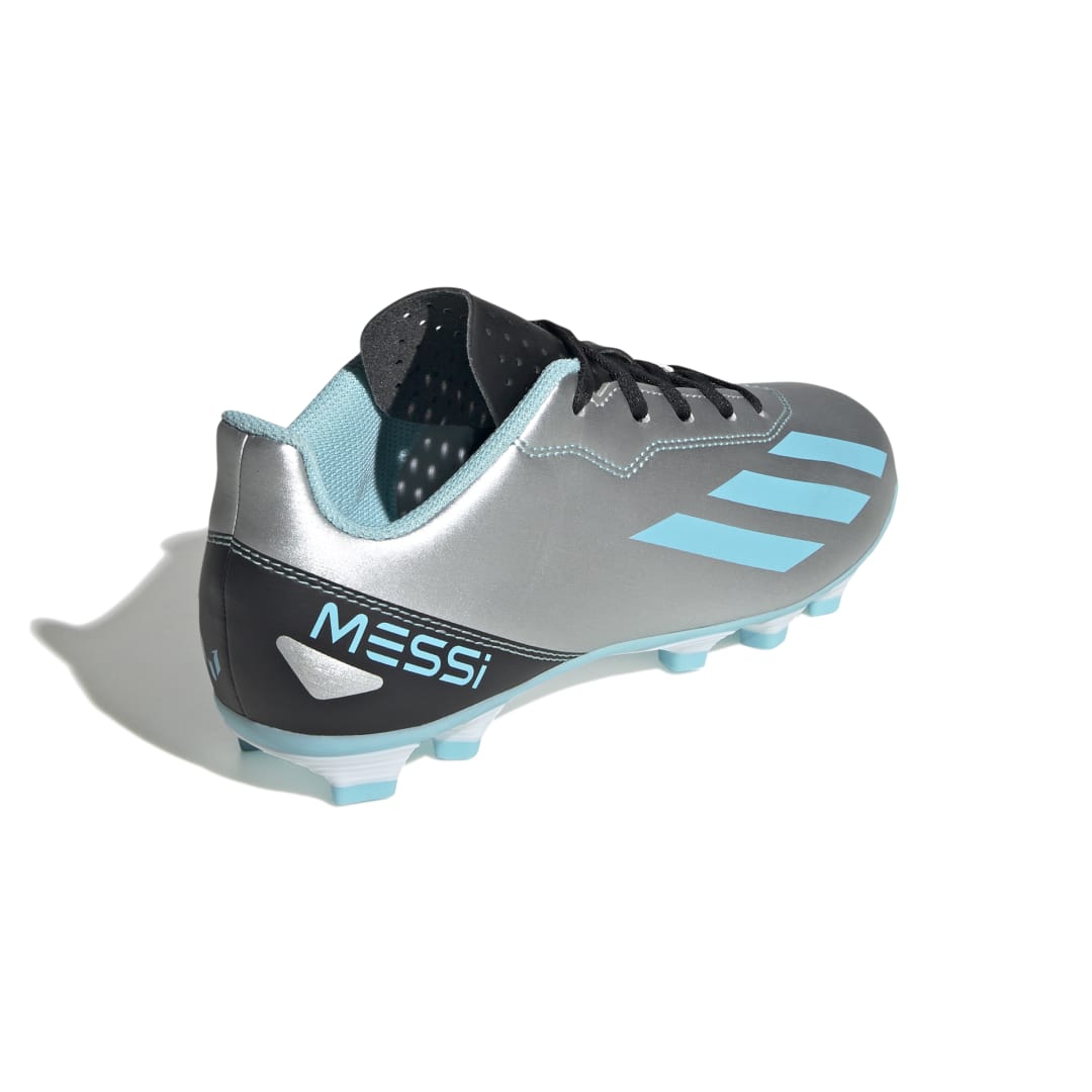 adidas Junior X Crazyfast Messi.4 FG Soccer Shoe Silver/Blue/Black