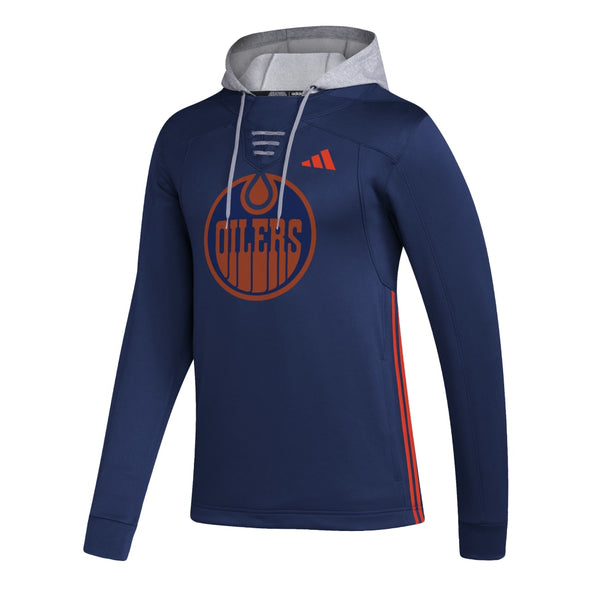Shop adidas Men's NHL Edmonton Oilers Skatelace Hoodie 2023 Edmonton Canada Store