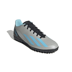 adidas Men's X Crazyfast Messi.4 TF Soccer Shoe Silver/Blue/Black