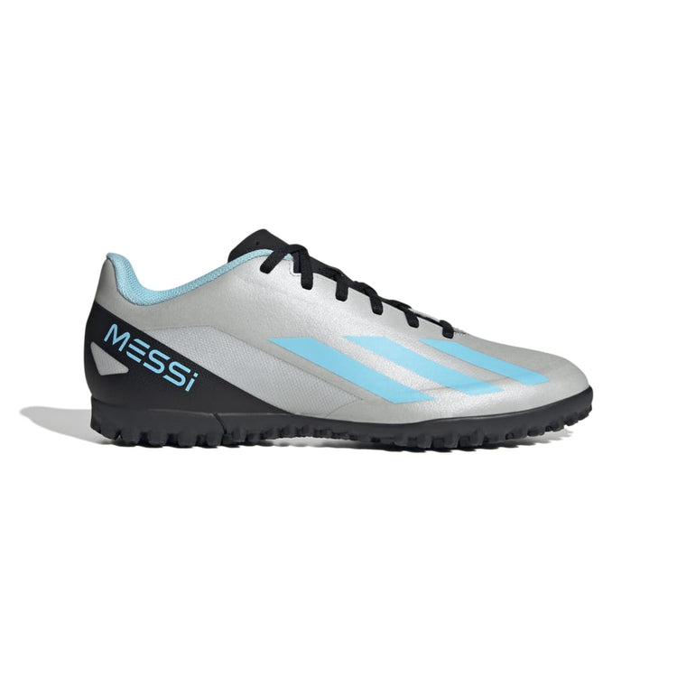 adidas Men's X Crazyfast Messi.4 TF Soccer Shoe Silver/Blue/Black