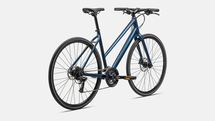 Specialized Sirrus 2.0 Step-Thru Hybrid Bike 2024 Gloss Mystic Blue Metallic/Satin Black Reflective 