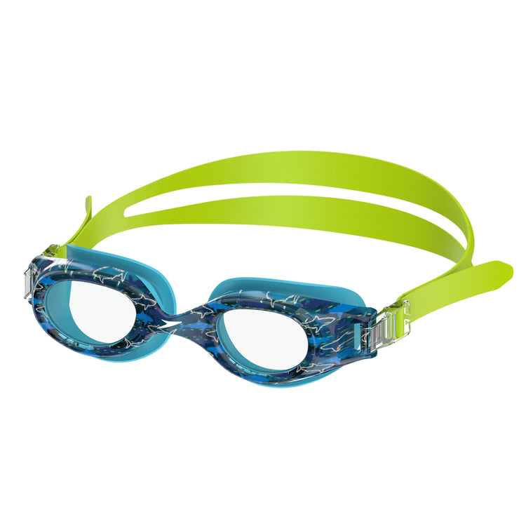 Speedo Junior Hydrospex Print Swim Goggle Bachelor Button Sharks Clear