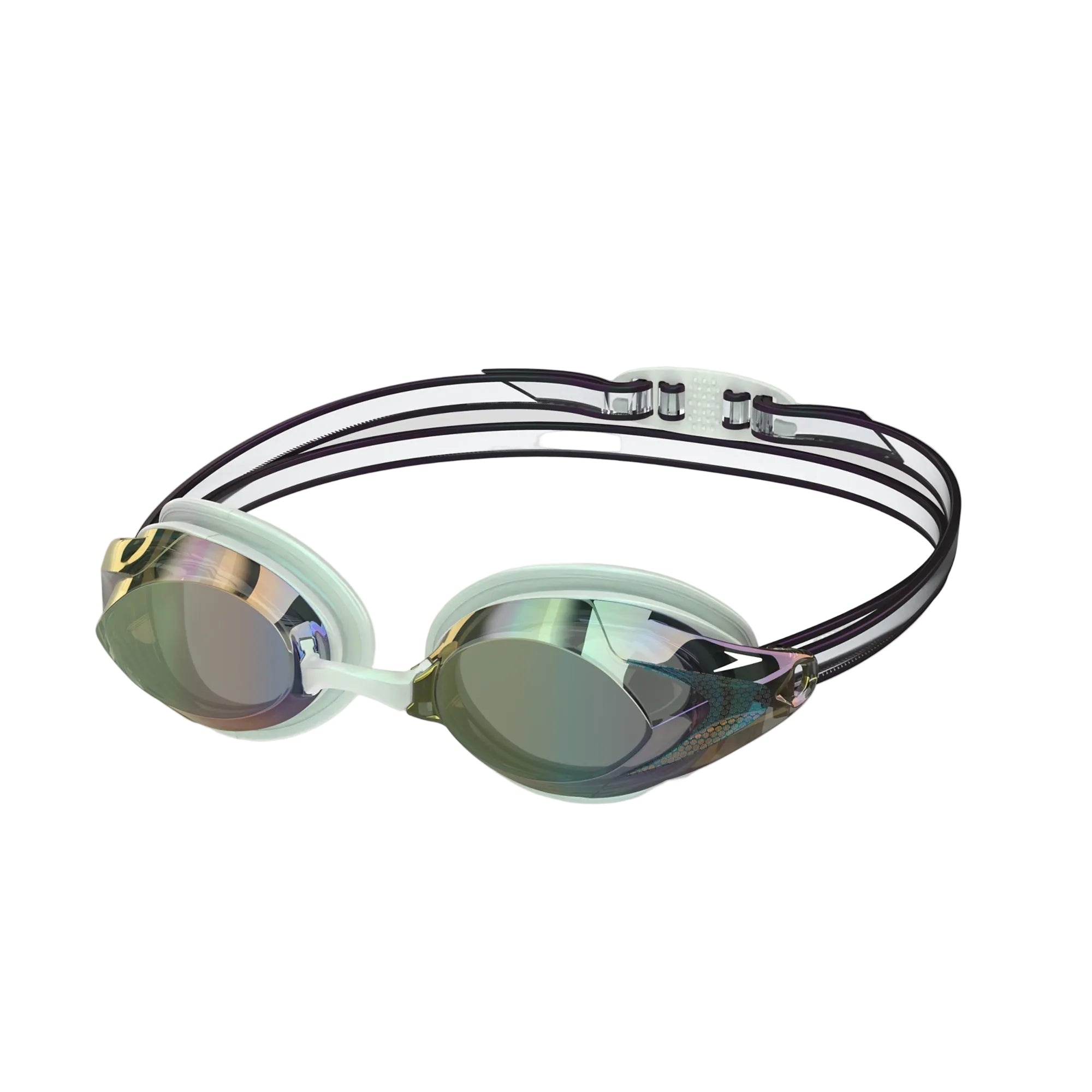 Speedo Women's Vanquisher 3.0 Mirror LTD Swim Goggle HONEY DEW/SMOKE/PARADISE BLUE ULTRA MIRRO