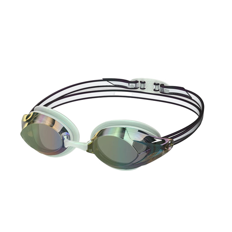 Speedo Women's Vanquisher 3.0 Mirror LTD Swim Goggle HONEY DEW/SMOKE/PARADISE BLUE ULTRA MIRRO