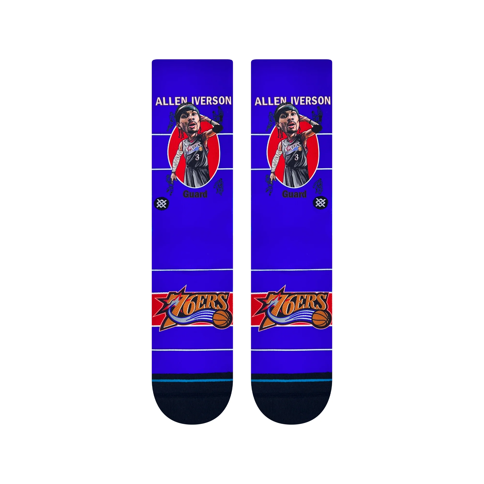 Stance Men's NBA Philadelphia 76ers Allen Iverson Retro Bighead Socks