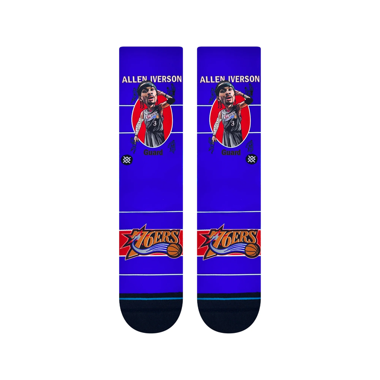 Stance Men's NBA Philadelphia 76ers Allen Iverson Retro Bighead Socks