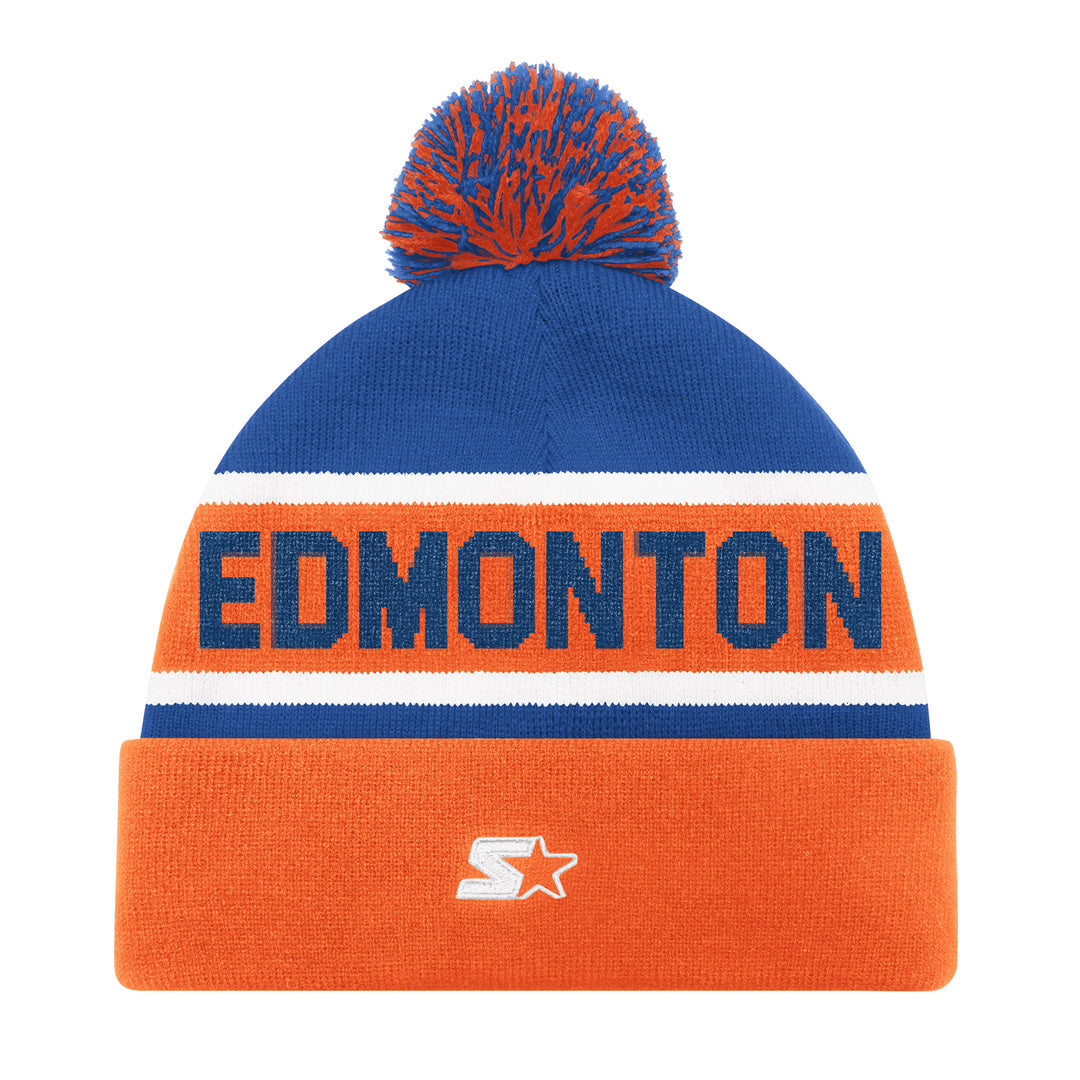 Starter Men's NHL Edmonton Oilers Cuffed Pom Knit