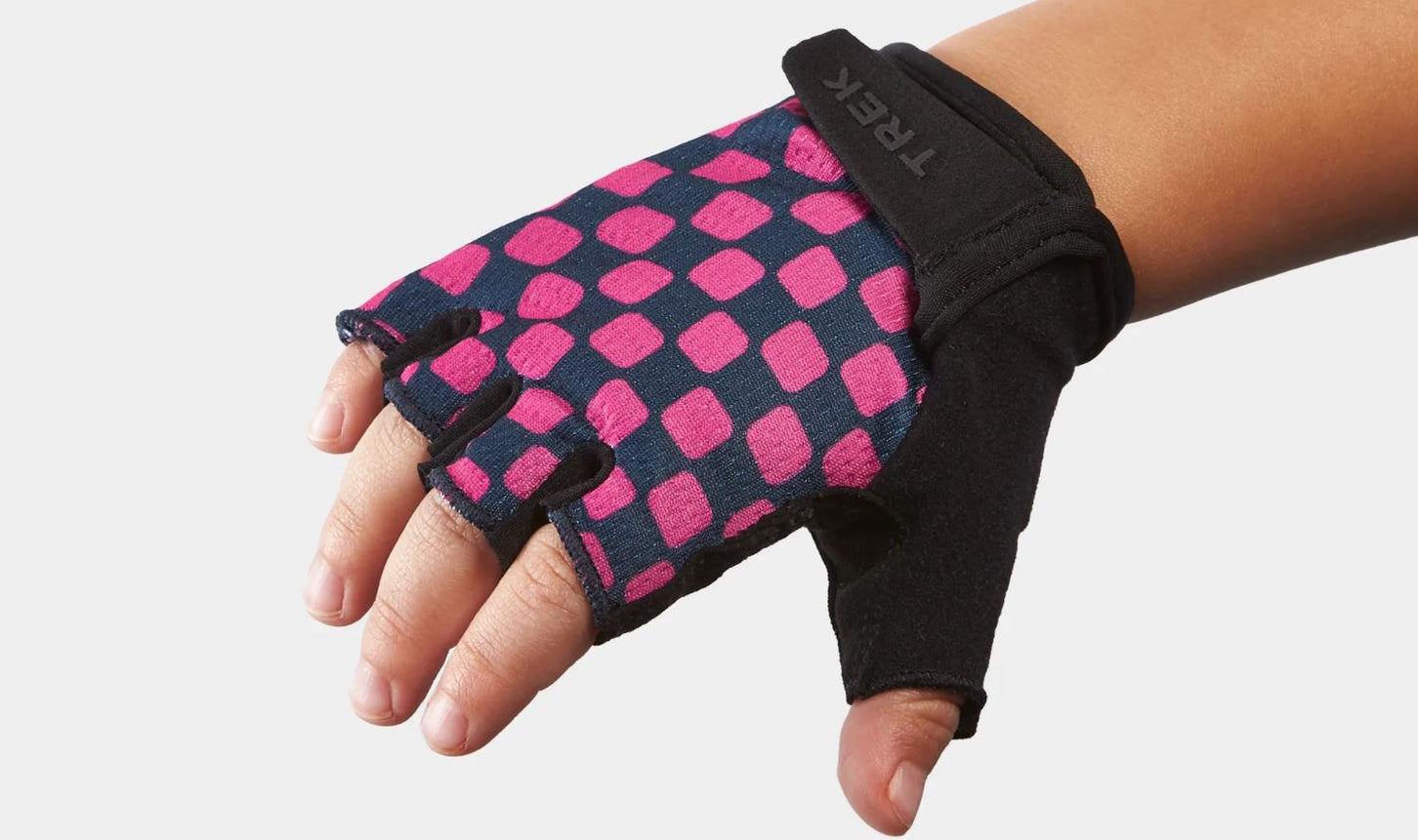Trek Kids' Unisex Half Finger Bike Glove Pink Finish LIne