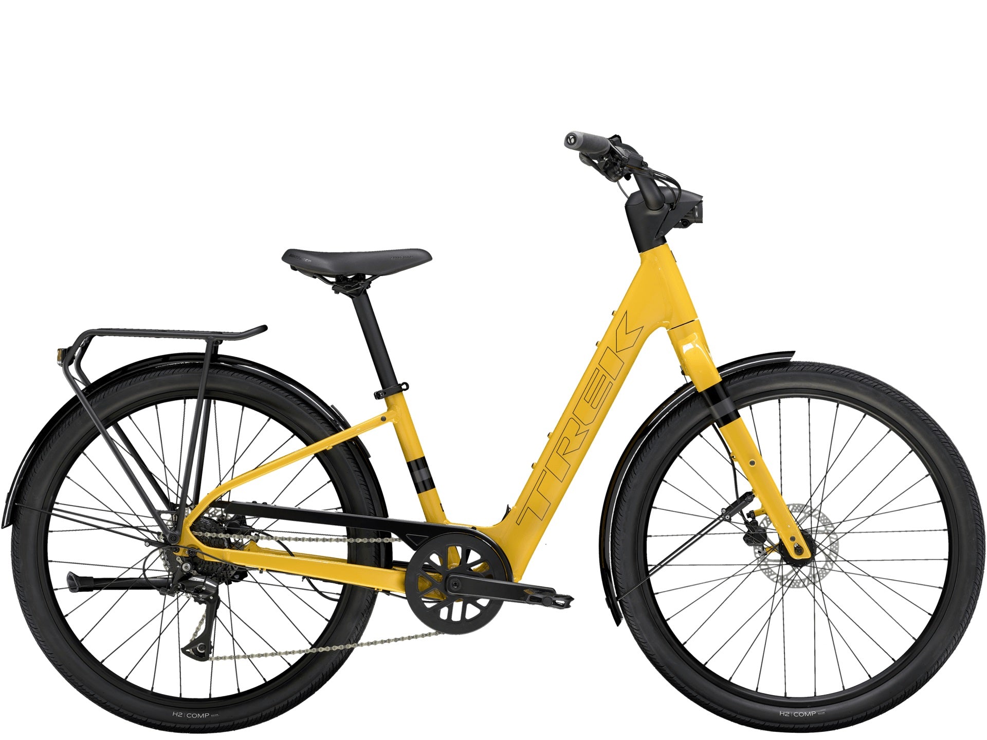 Trek Verve+ 1 Lowstep LT Electric Bike 2024 Baja Yellow