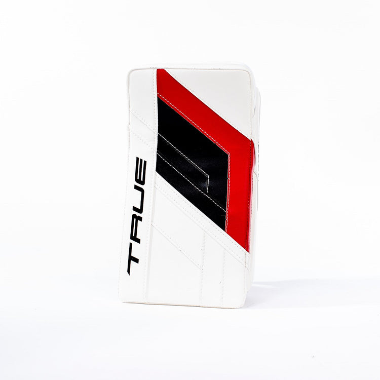 True Lefevre Senior HZRDUS PX4 Hockey Goalie Blocker White Black Red