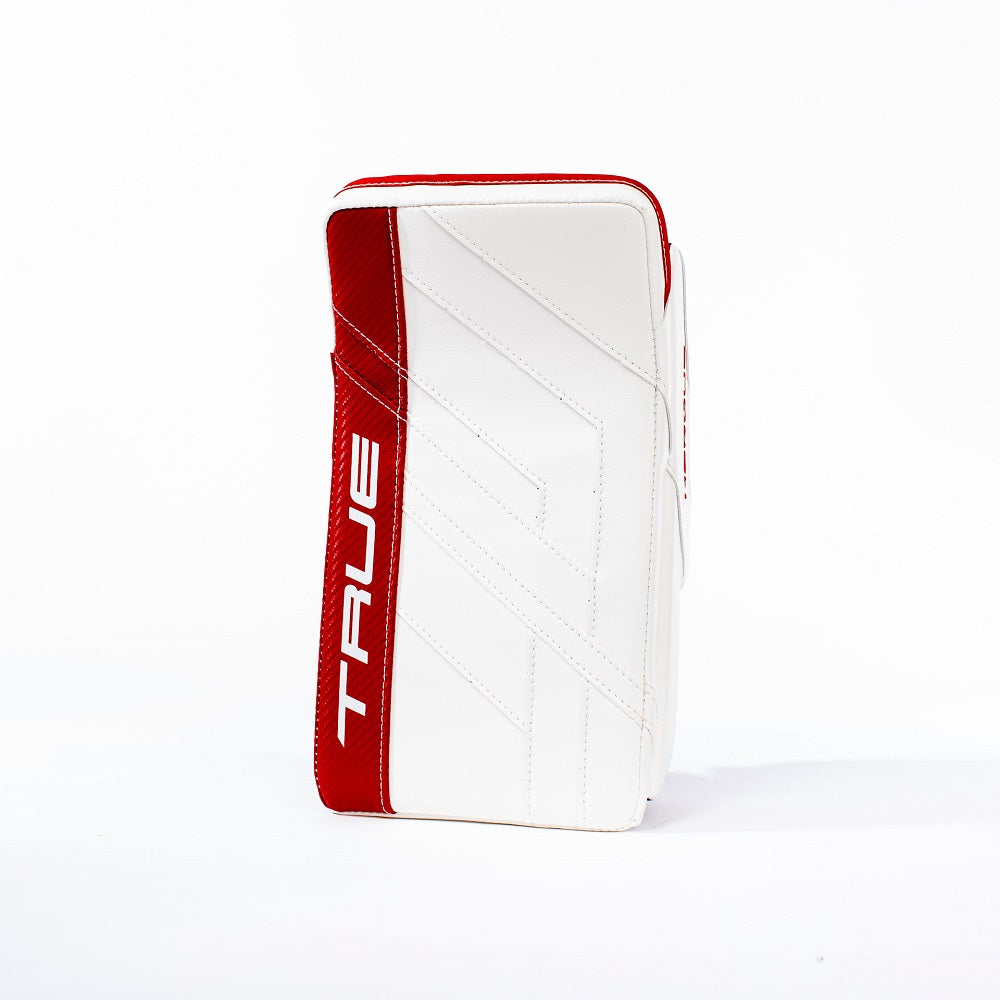 True Lefevre Senior HZRDUS PX4 Hockey Goalie Blocker White Red