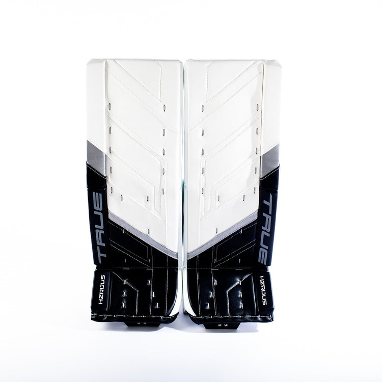 True Senior HZRDUS PX4 Hockey Goalie Pad White Black Silver