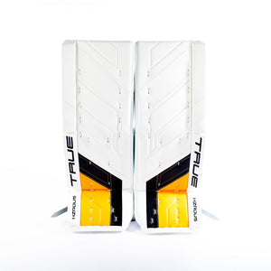 True Senior HZRDUS PX4 Hockey Goalie Pad White Black Sport Gold