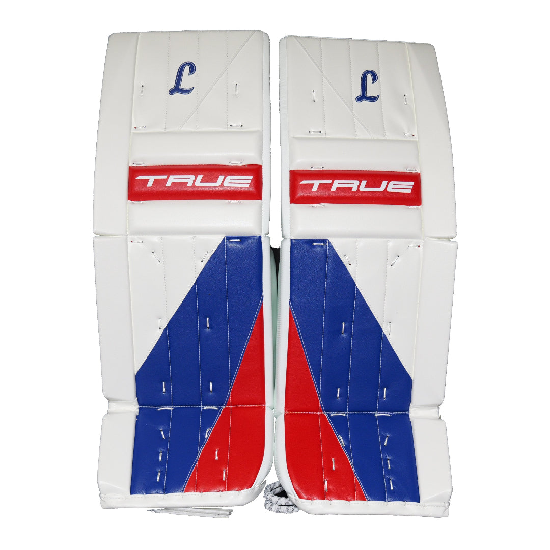 True Senior HZRDUS PX4-L95 Hockey Goalie Pad White/Royal/Red