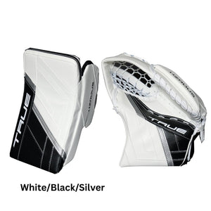 True Senior HZRDUS PX4 Hockey Goalie Blocker + Trapper White/BlackSilver