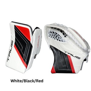 True Senior HZRDUS PX4 Hockey Goalie Blocker + Trapper White/Black/Red