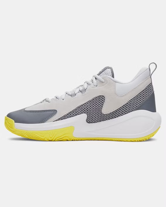 Under Armour Junior Curry 3Z 25 SDE Basketball Shoes Halo Grey/Lumin Yellow/Titan Grey