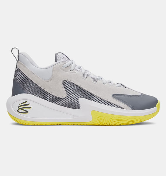 Under Armour Junior Curry 3Z 25 SDE Basketball Shoes Halo Grey/Lumin Yellow/Titan Grey