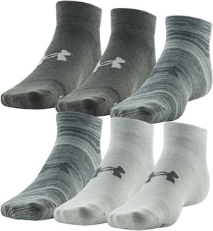 Under Armour Men's Essential Lite Low Cut Sock 6-Pack 9-11 Medium Grey
