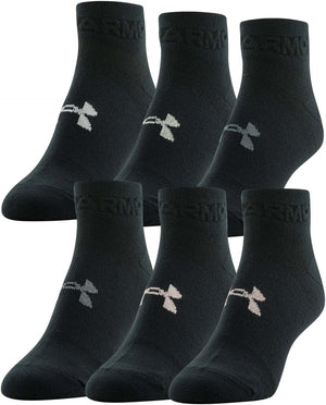 Under Armour Women's Essential Low Cut Sock 6-Pack Black