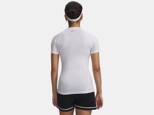 Under Armour Women's Heatgear Compression Short Sleeve Shirt White/Grey
