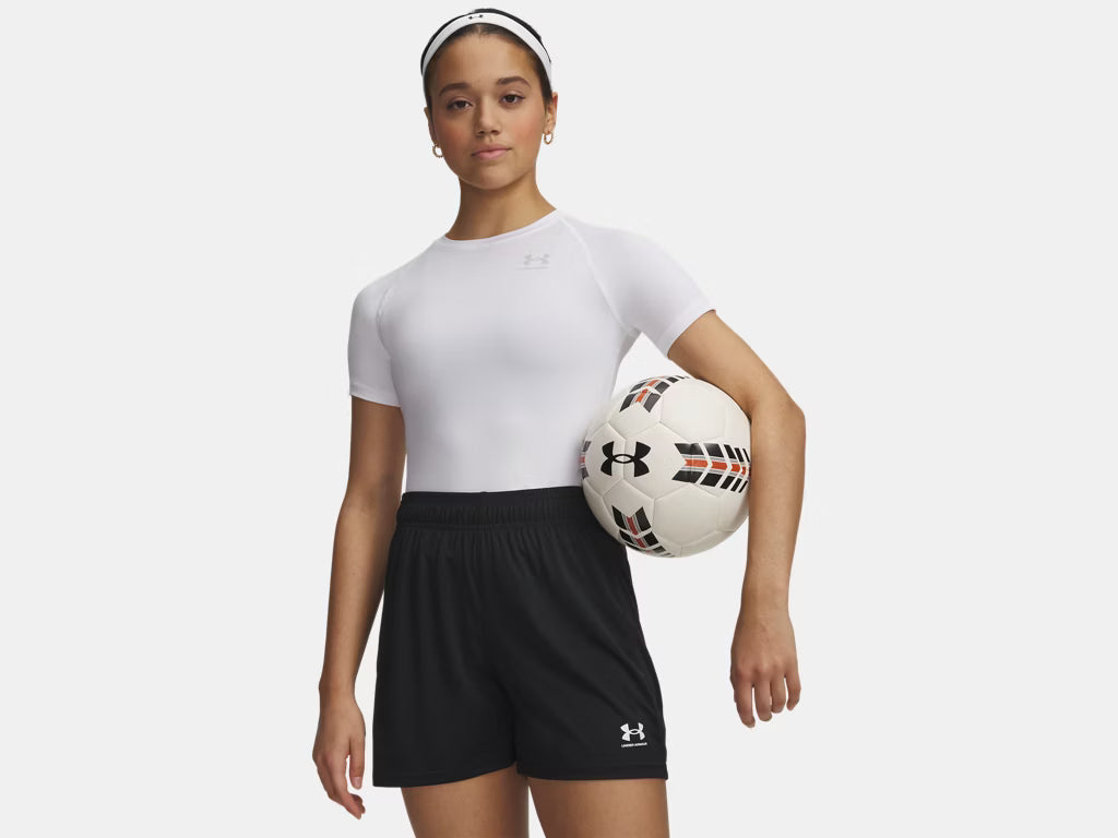 Under Armour Women's Heatgear Compression Short Sleeve Shirt White/Grey
