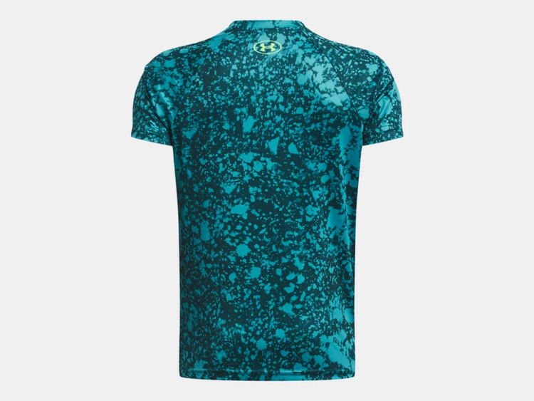 Under Armour Youth Tech BL Printed T-Shirt Teal/Yellow