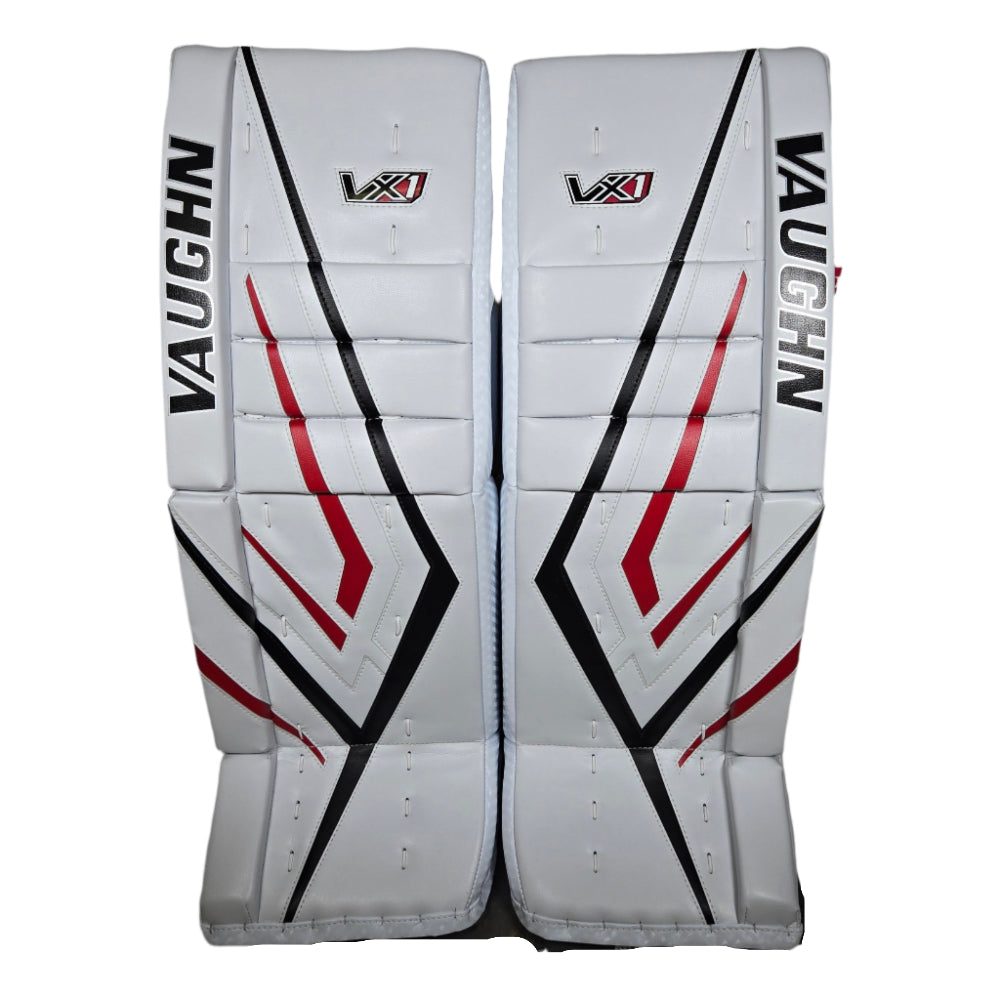 Vaughn Senior Velocity VX1 Pro Carbon Hockey Goalie Pad White Black Red