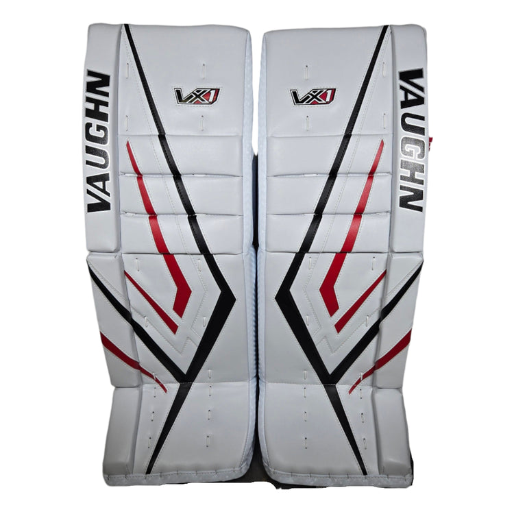 Vaughn Senior Velocity VX1 Pro Carbon Hockey Goalie Pad White Black Red