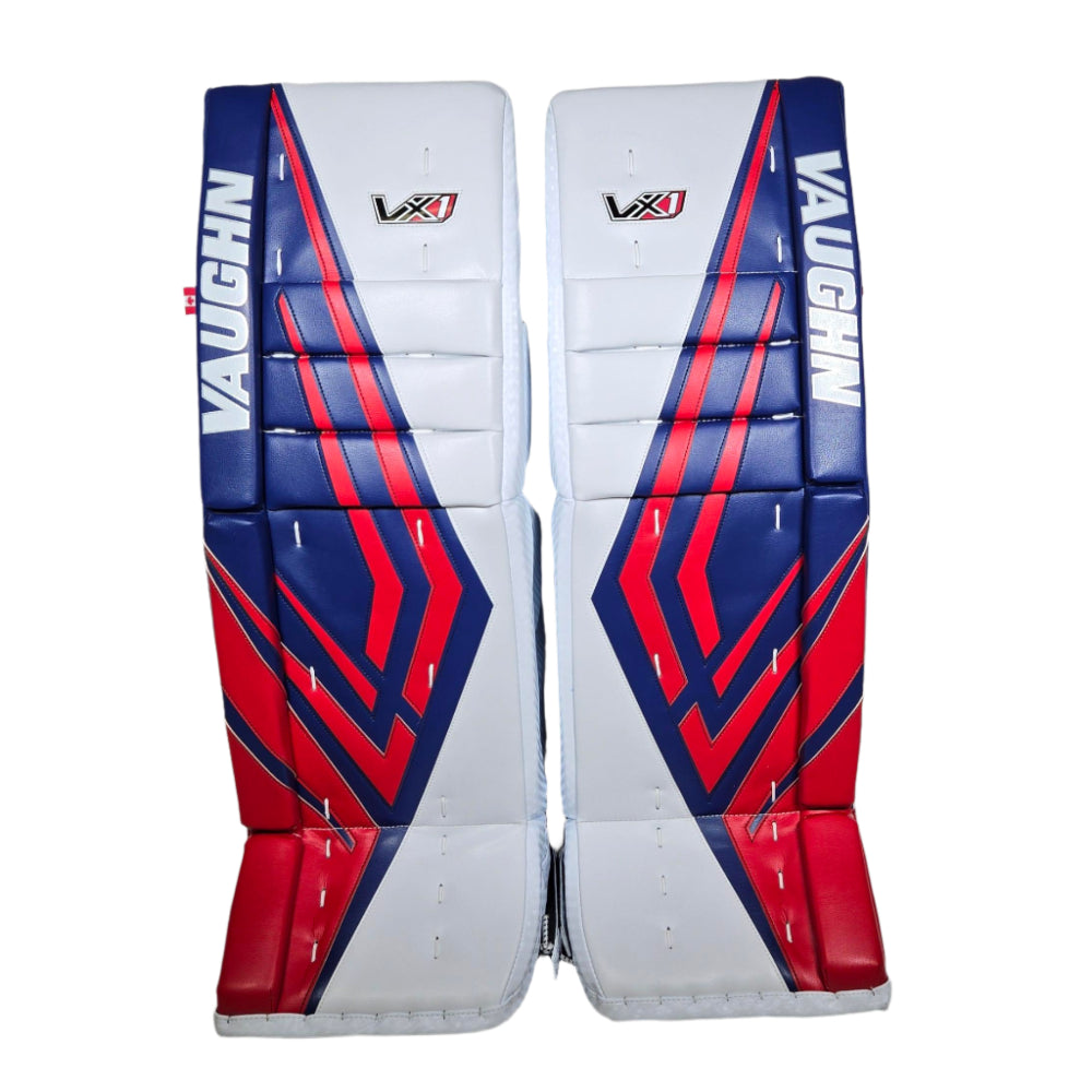 Vaughn Senior Velocity VX1 Pro Carbon Hockey Goalie Pad White Royal Red