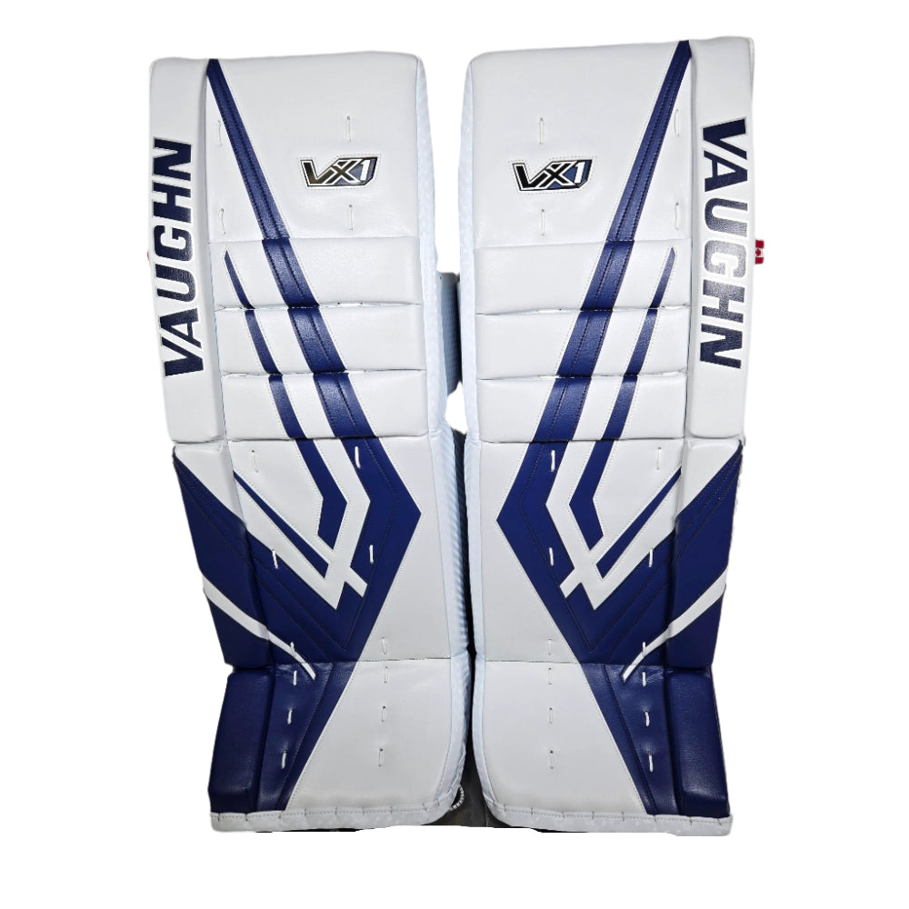 Vaughn Senior Velocity VX1 Pro Carbon Hockey Goalie Pad White Royal