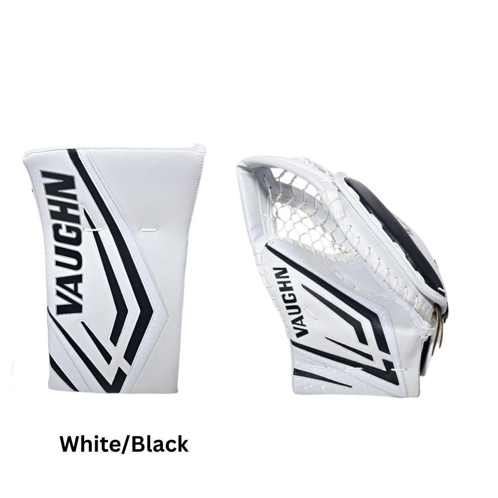 Vaughn Senior Velocity VX1 Pro Carbon Hockey Goalie Trapper+Blocker White Black