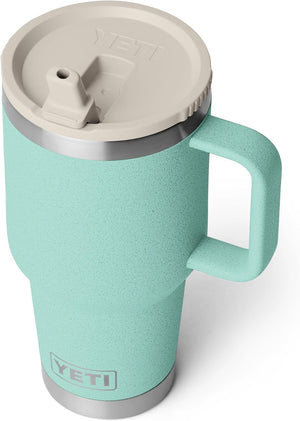 YETI Rambler Straw Lid Travel Mug 30 oz Sea Stone
