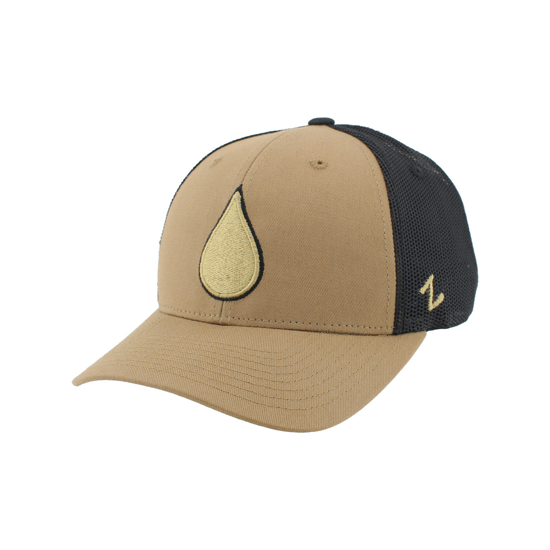 Zephyr Men's NHL Oil Drop Mesh Snapback Hat Khaki/Black

