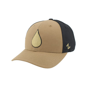 Zephyr Men's NHL Oil Drop Mesh Snapback Hat Khaki/Black
