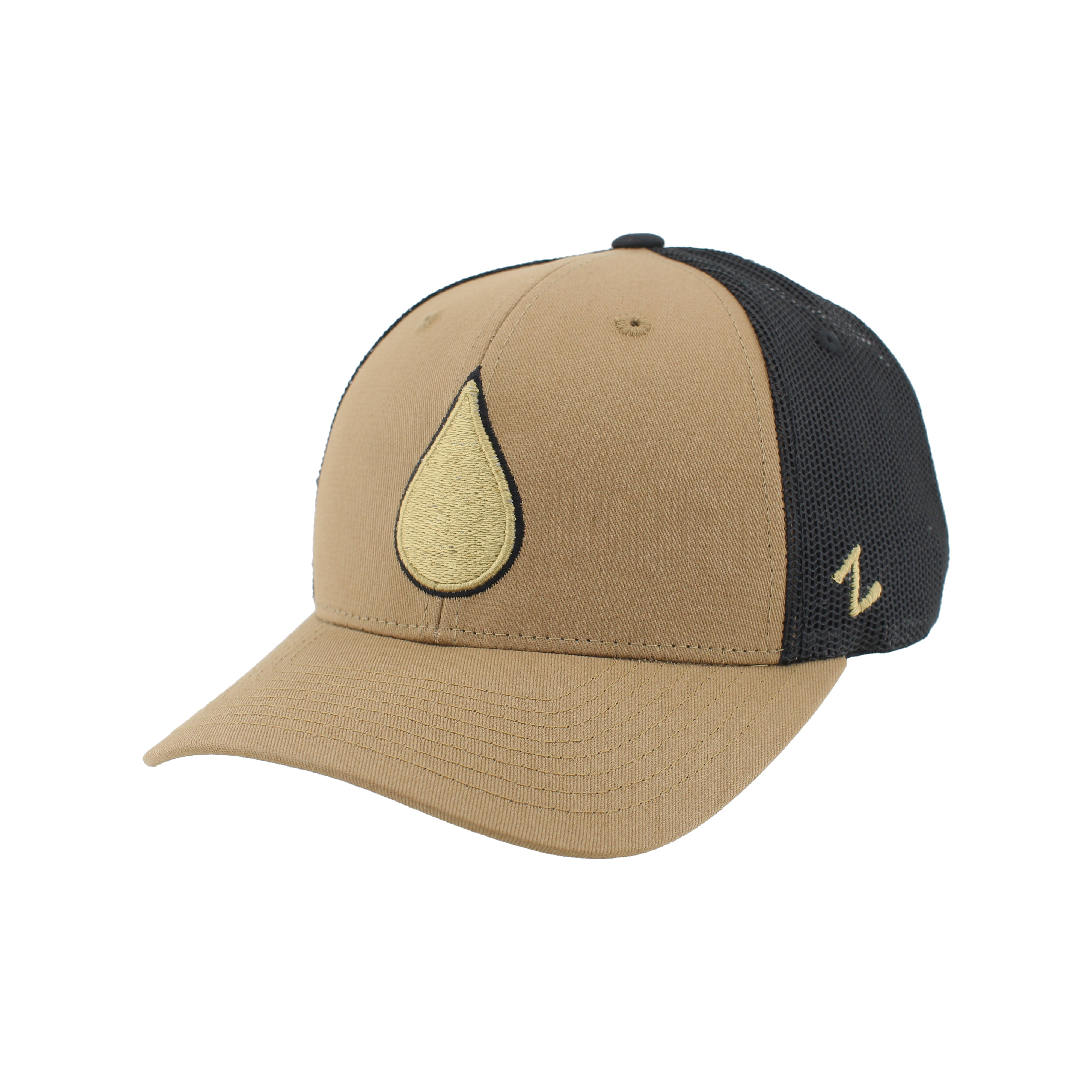 Zephyr Men's NHL Oil Drop Mesh Snapback Hat Khaki/Black
