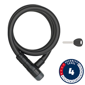 Abus, 6412K, Cable lock, Key, 12mm, 85cm, Black