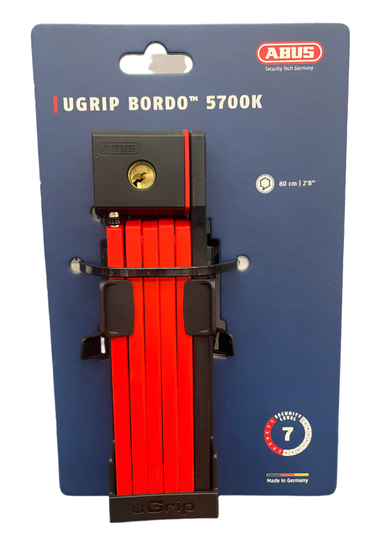 ABUS Bordo uGrip 5700K Folding Lock Red