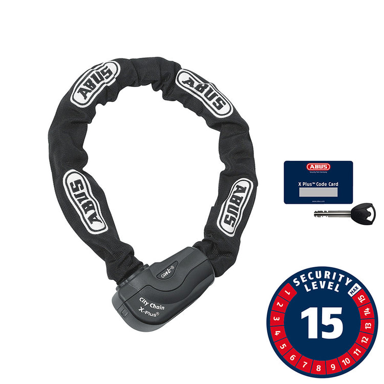 Abus, Granit CityChain XPlus 1060K, Chain Lock, Key, 10mm, 110cm, 3.6', Black